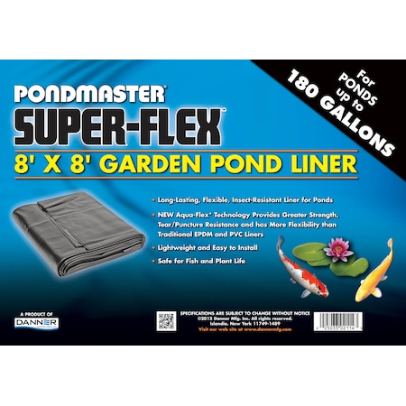 Super-Flex 8.3'x8' Pond Liner. Safe For Fish And Plants